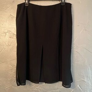 Stonebridge Signature Black Sheer Panel Tab Skirt Size 16